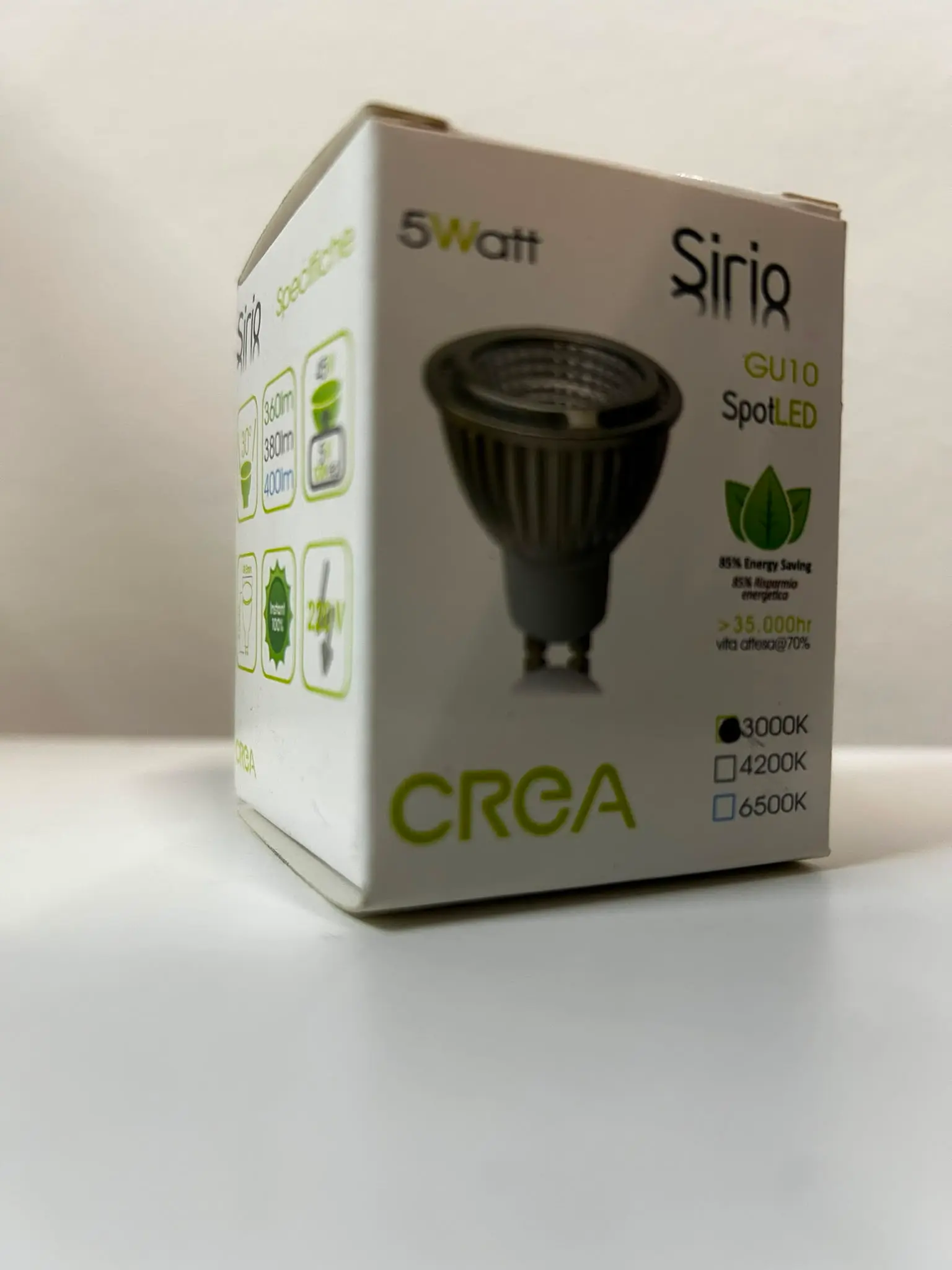 Faretto LED GU10 5W 3000K 30° – Lampadina SIRIO SpotLED COB LED Luce Calda - immagine 8